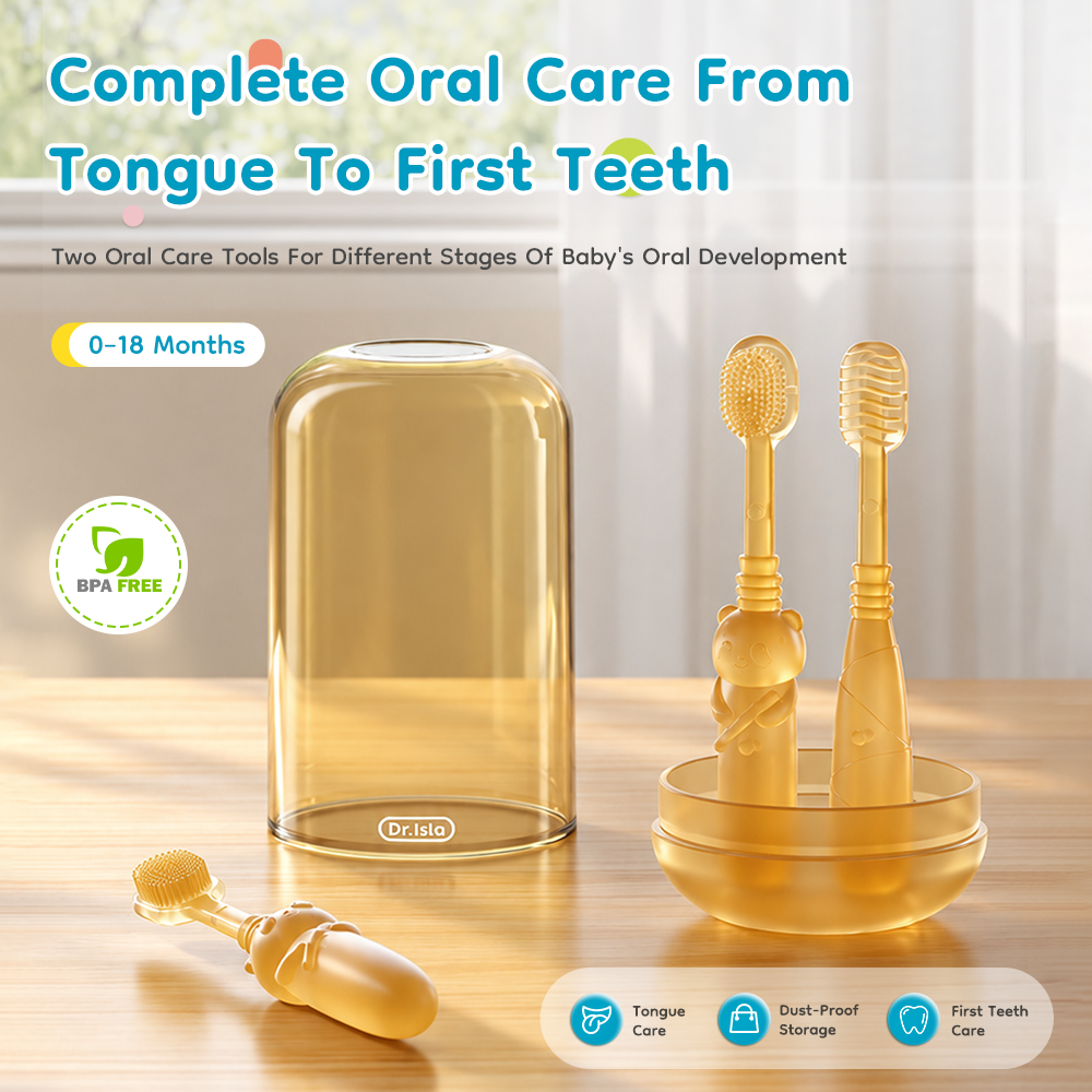 Baby Silicone Toothbrush & Tongue Cleaner Set - BT16