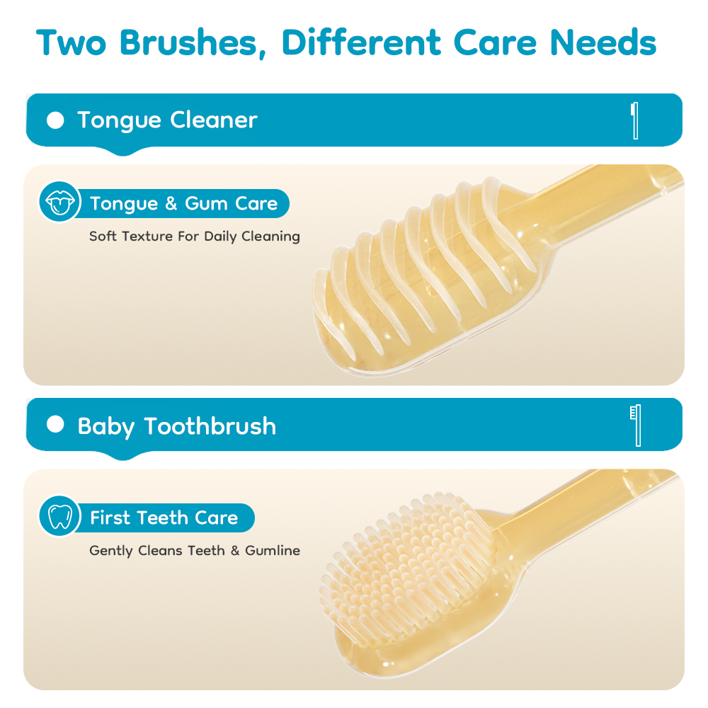 Baby Silicone Toothbrush & Tongue Cleaner Set - BT16