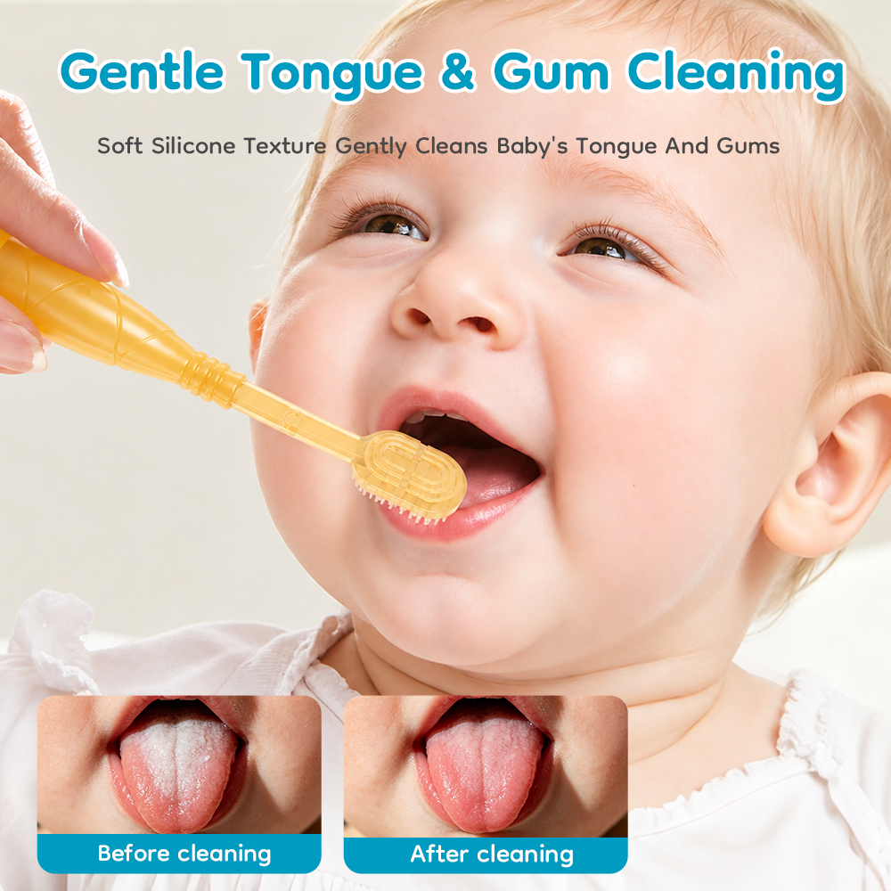 Baby Silicone Toothbrush & Tongue Cleaner Set - BT16